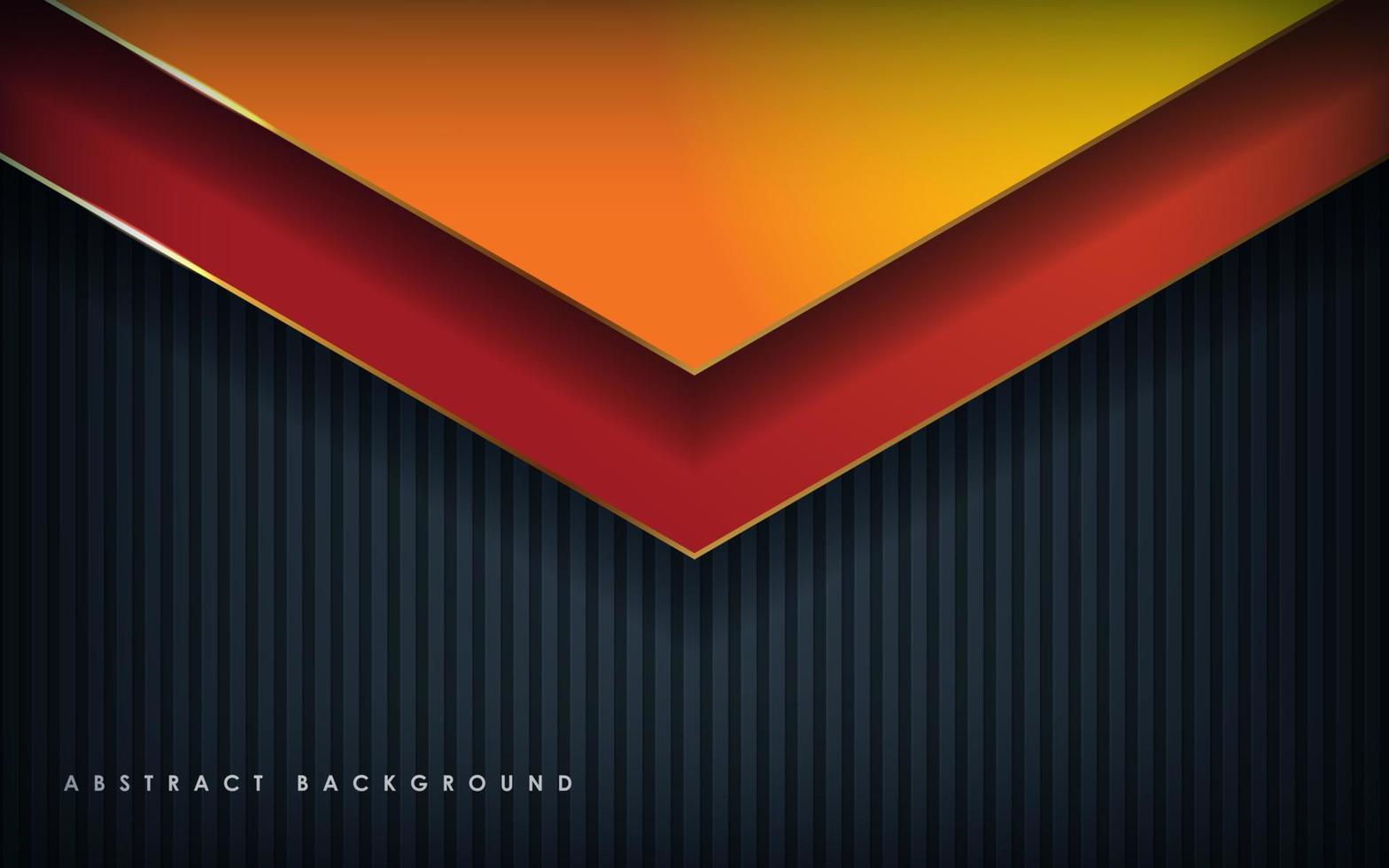 abstract red and orange gradient arrow golden line overlap layers texture background. eps10 vector