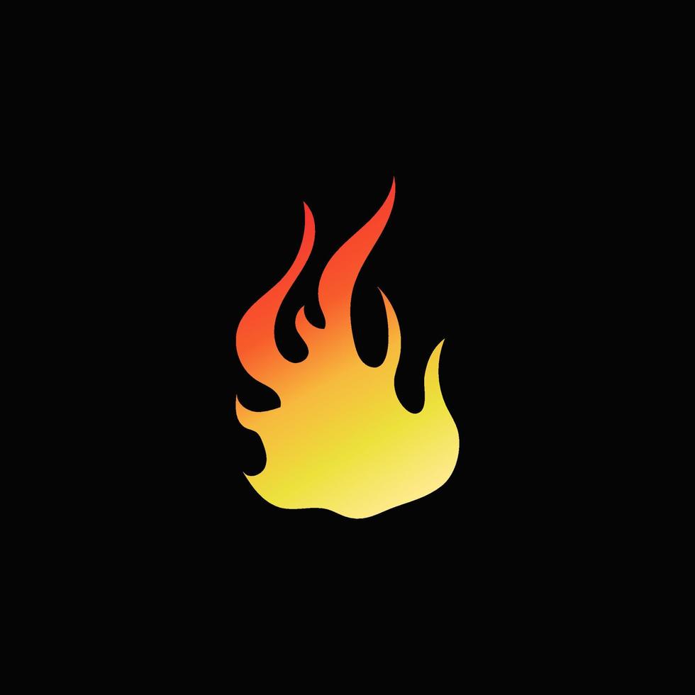 Hand drawn fire illustration on black background for element design. silhouette of flames for design element. vector
