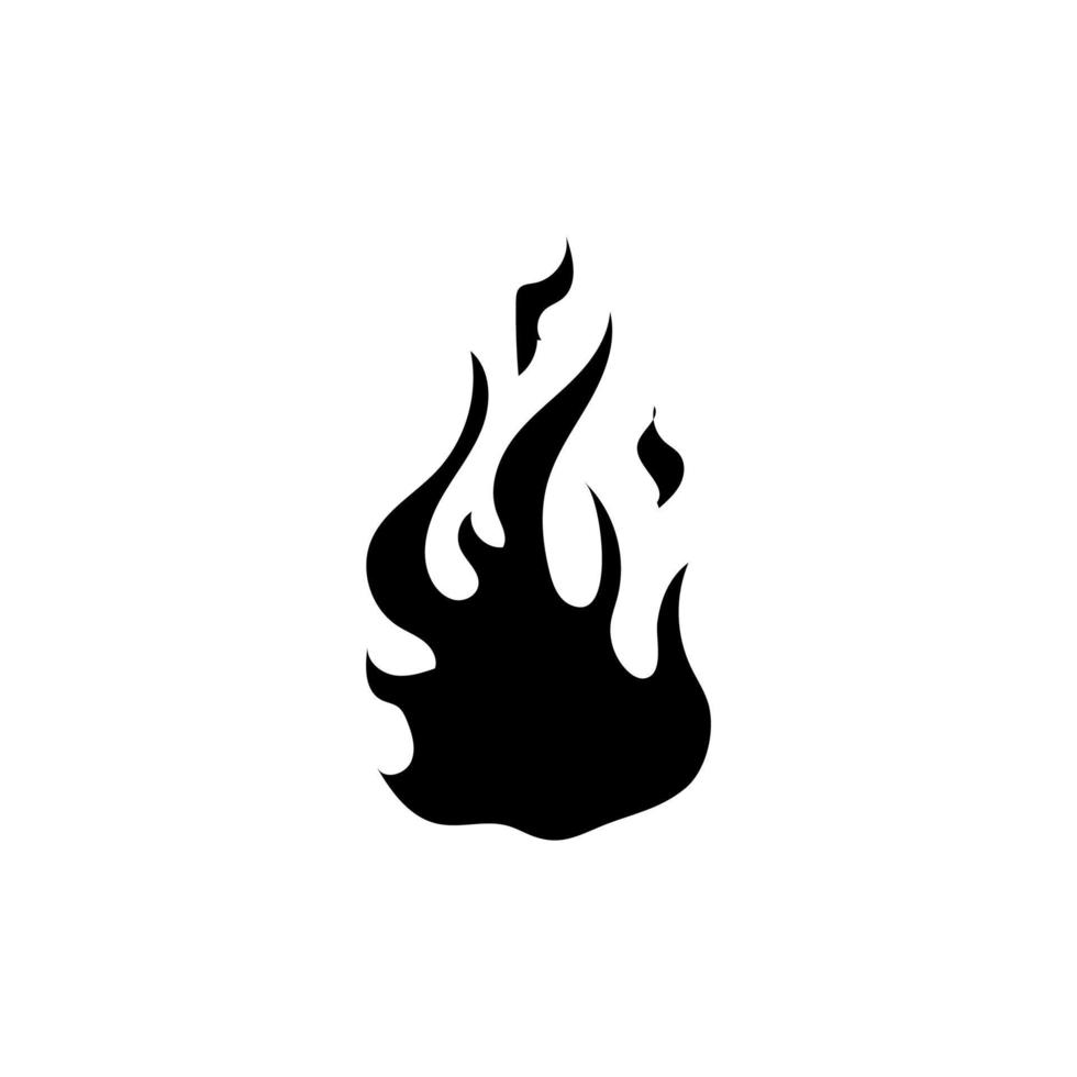 Hand drawn fire illustration on white background for element design. silhouette of flames for design element. vector