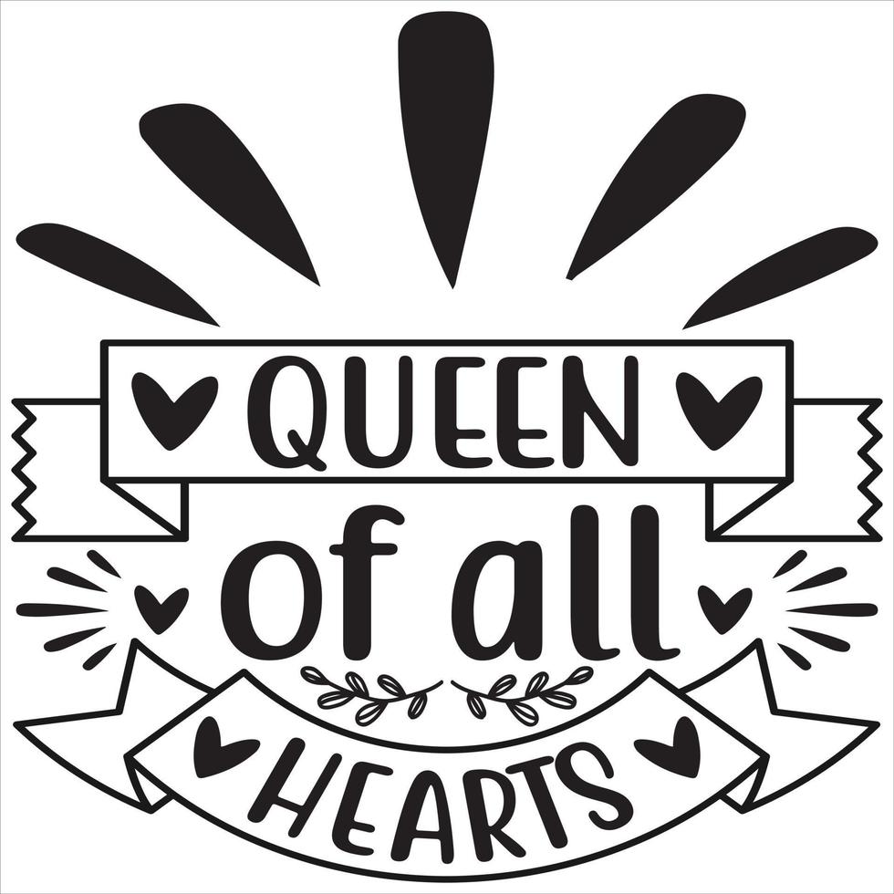 Queen of all hearts vector