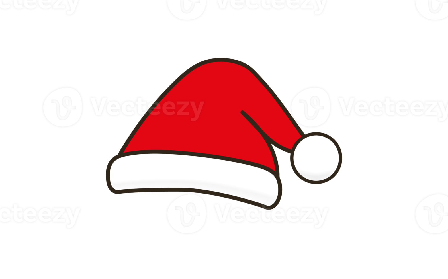 Santa Claus hat, red and white. Christmas and New Year. Transparent background. png