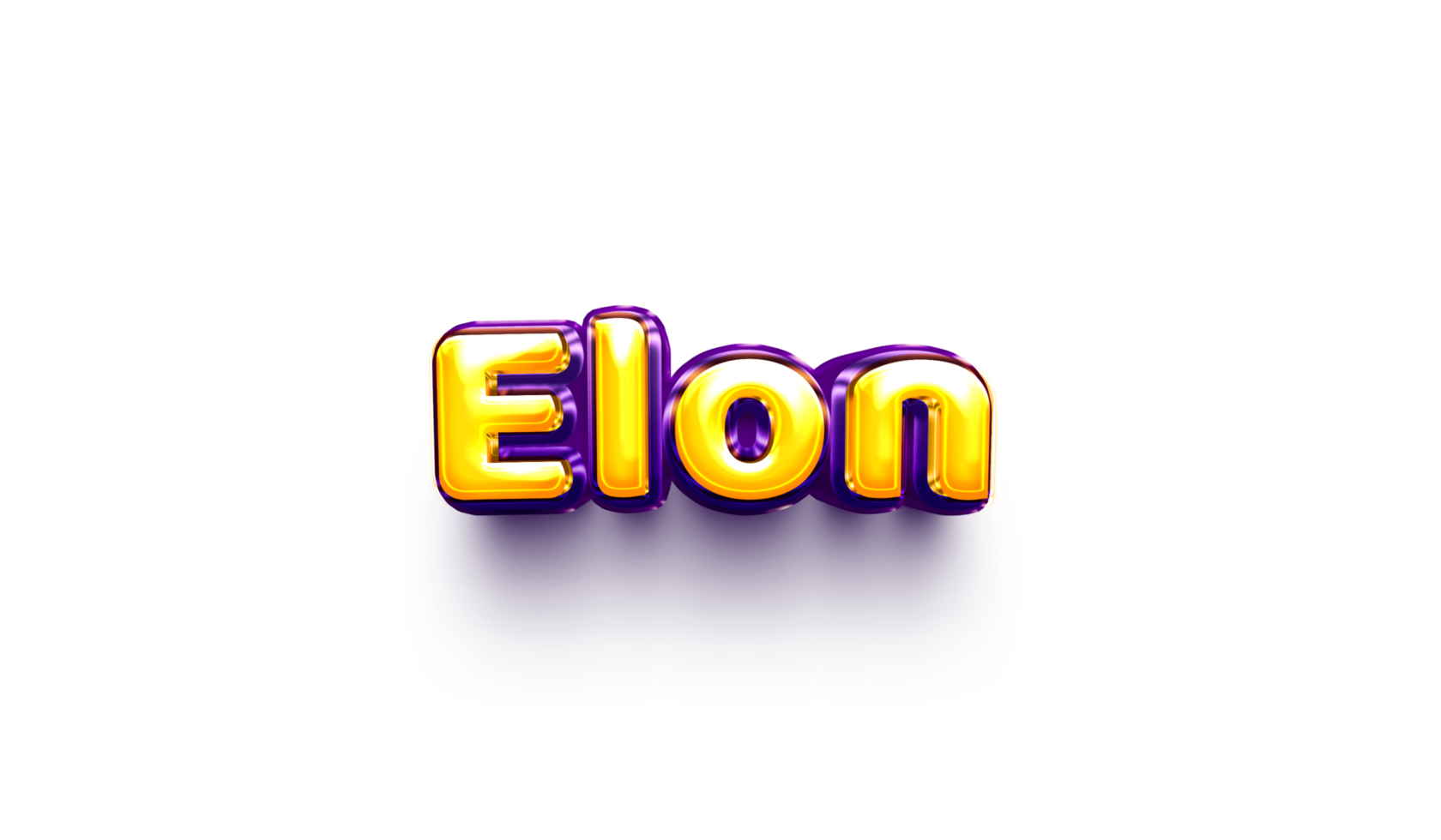 names of boy English helium balloon shiny celebration sticker 3d inflated Elon png