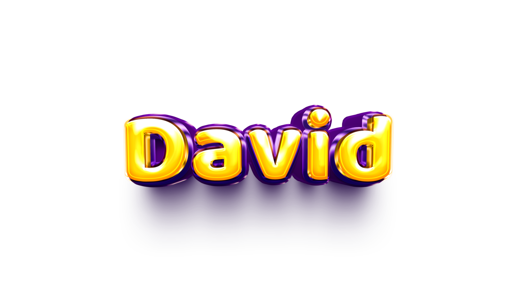 names of boy English helium balloon shiny celebration sticker 3d inflated David png