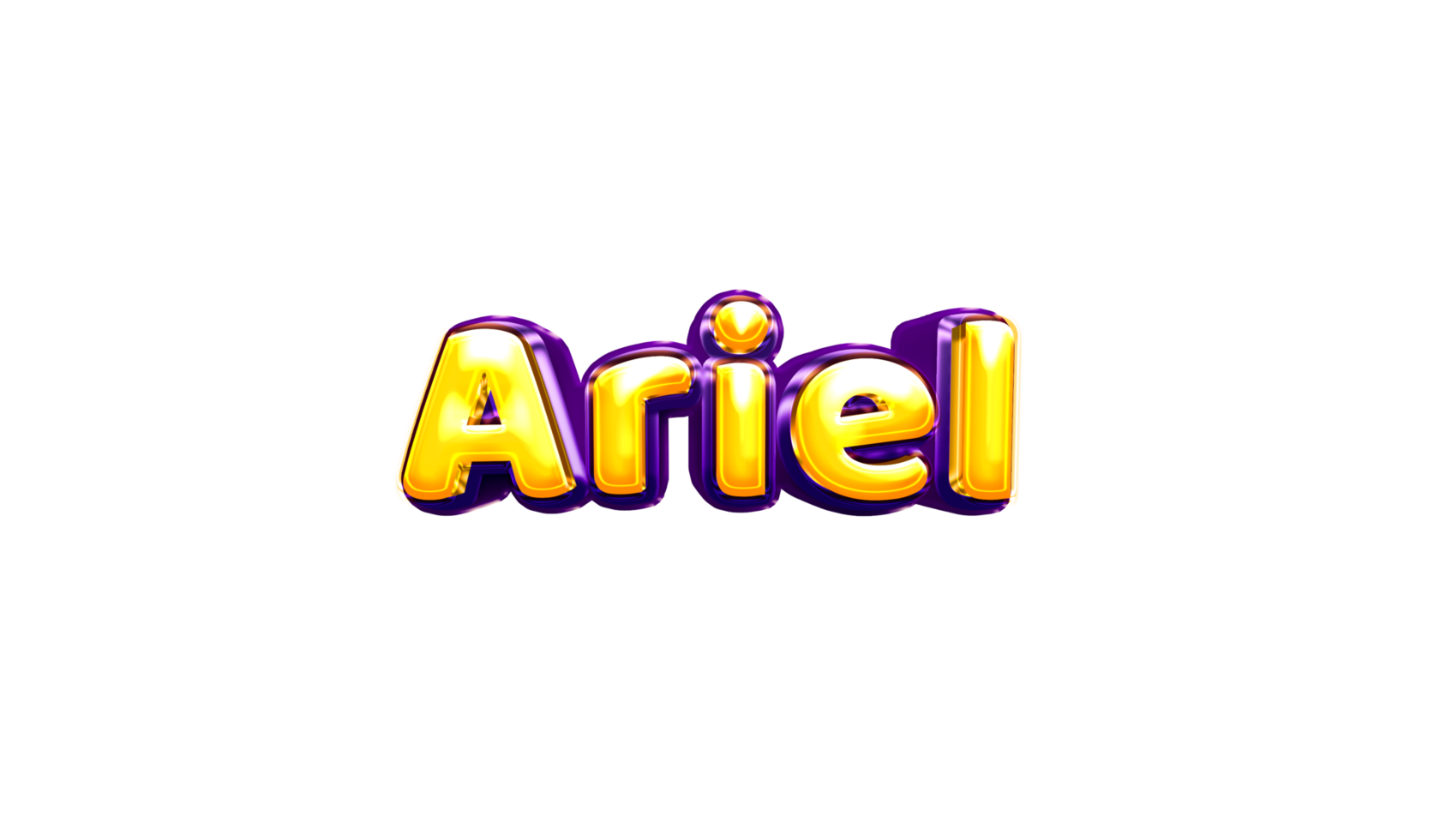names helium balloon air shiny yellow baby new born font style 3d  Ariel png