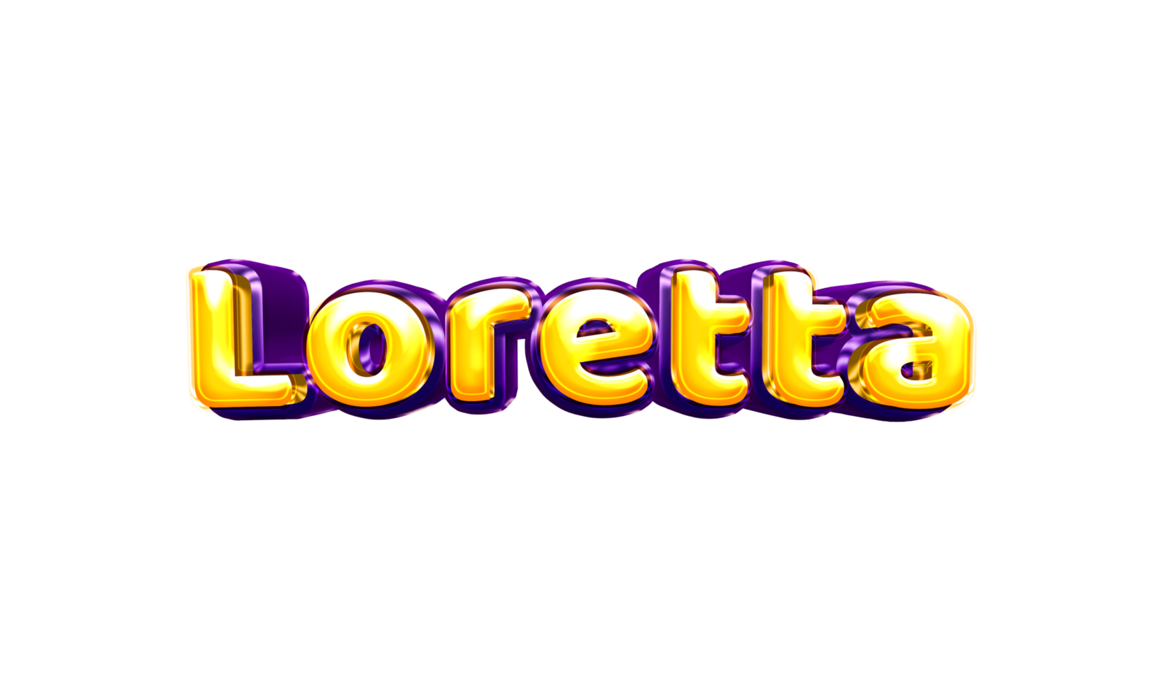 names helium balloon air shiny yellow baby new born font style 3d  Loretta png