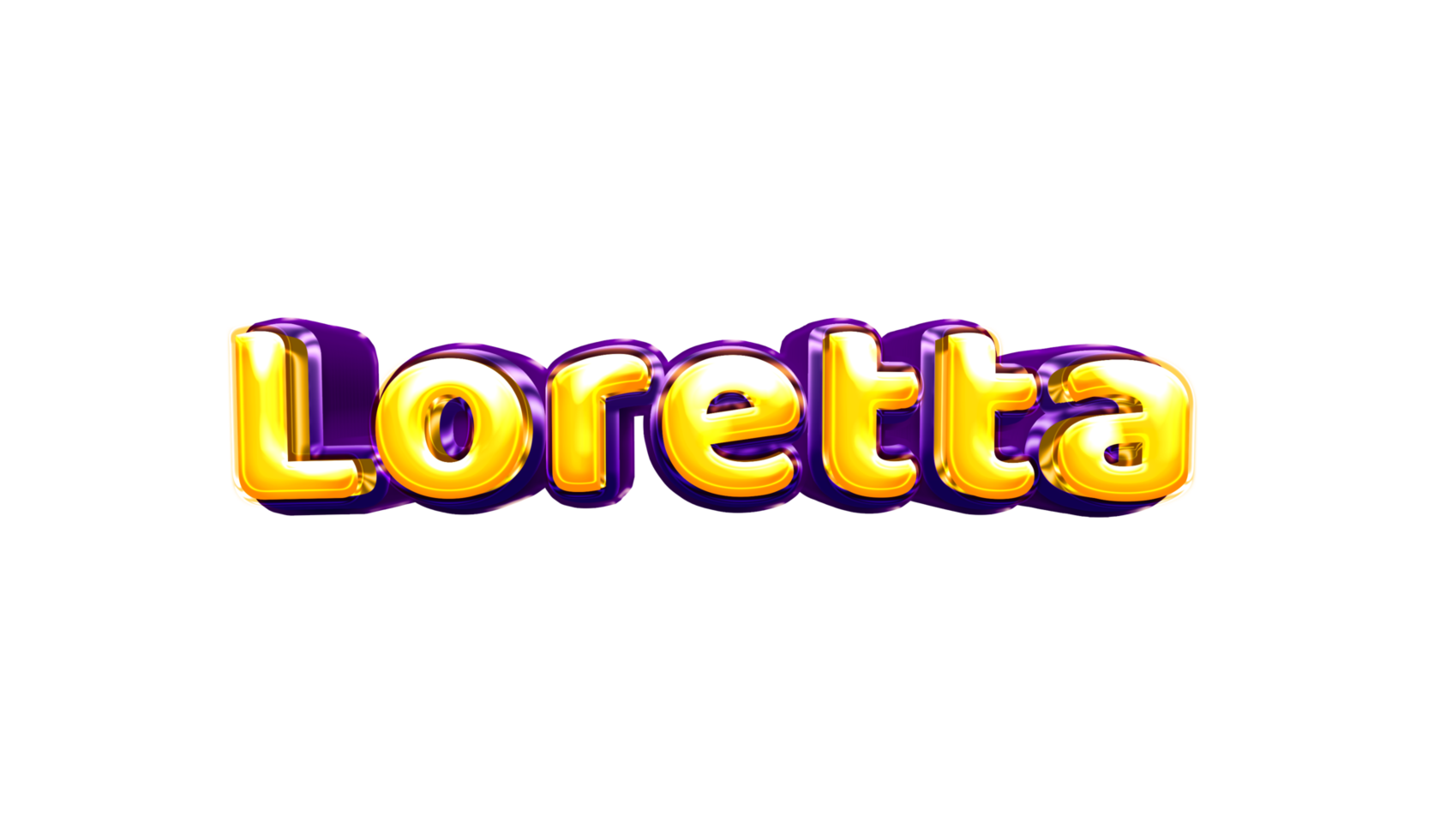 nombres helio globo aire llamativas amarillas bebé recién nacido estilo de fuente 3d loretta png