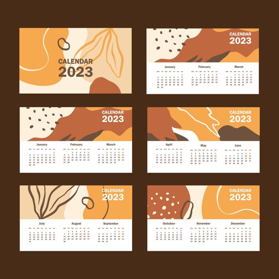 plantilla de calendario 2023 de escritorio de empresa vector