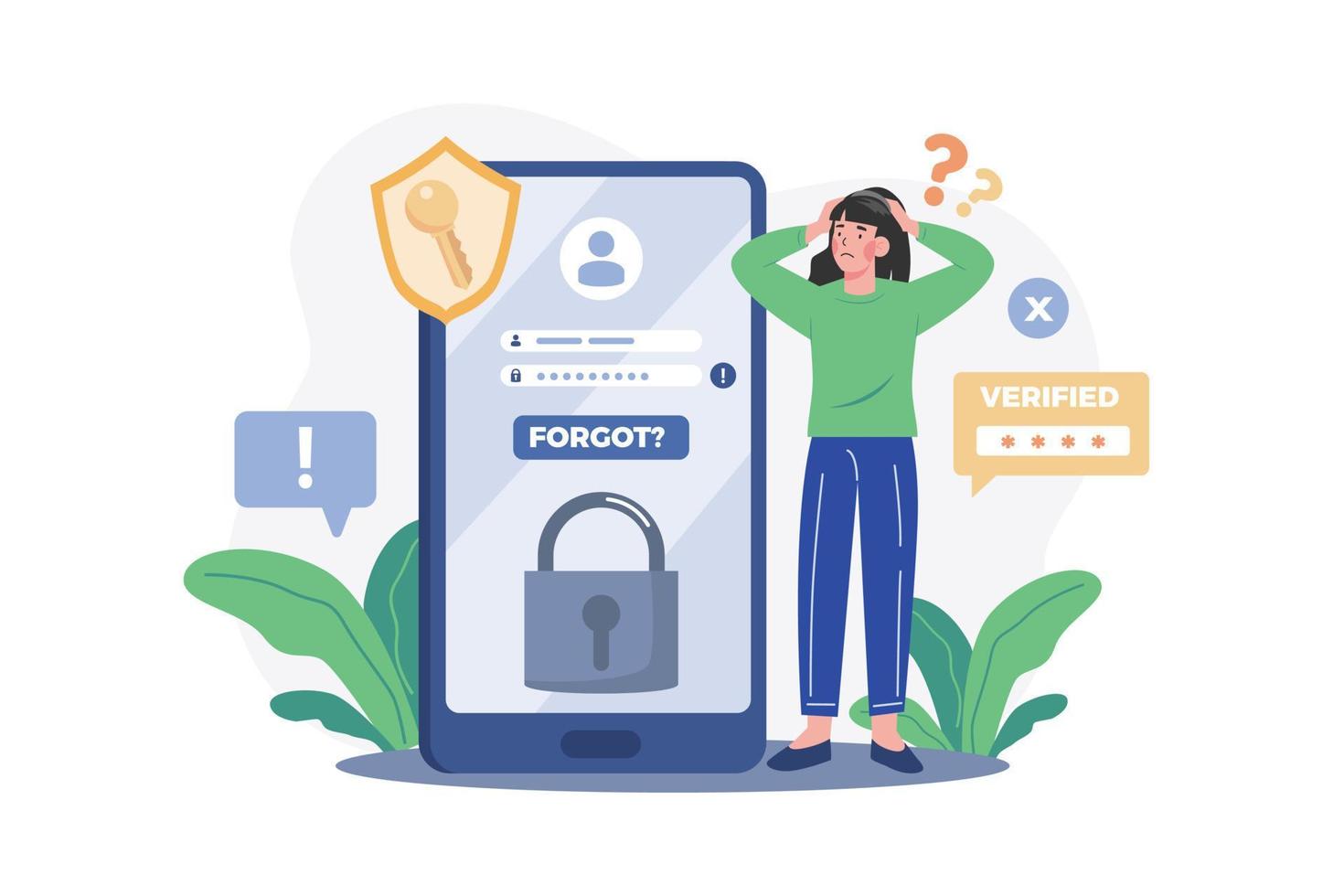 Forgot The Password Illustration concept on white background vector