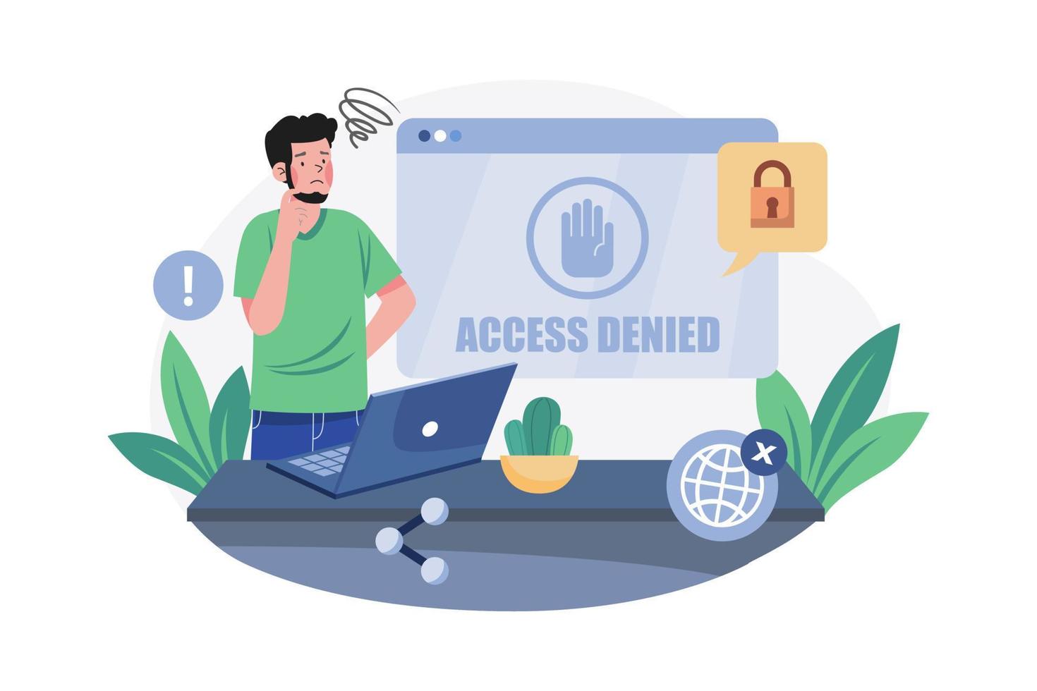 Access Denied Illustration concept on white background vector