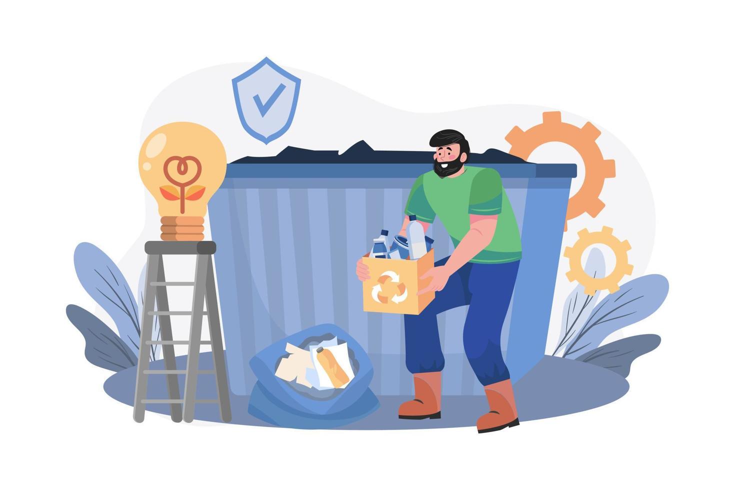 Waste Management Illustration concept on white background vector