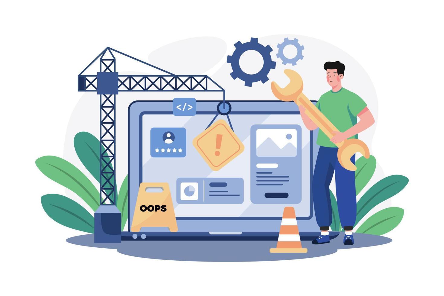 Website Under Construction Illustration concept on white background vector