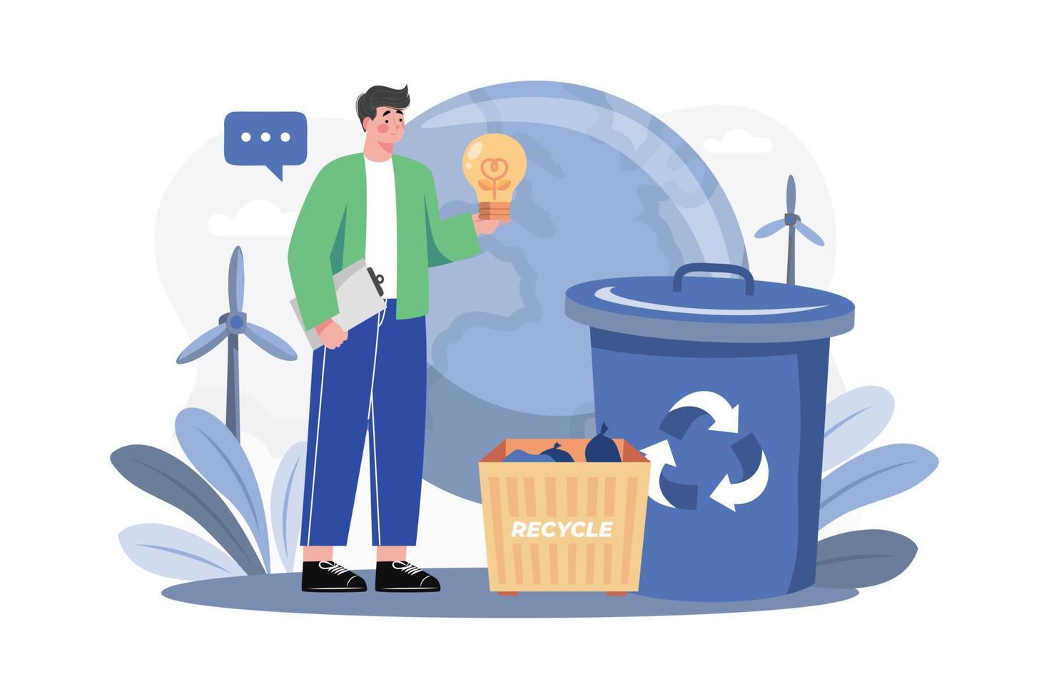 Waste Recycling Illustration concept on white background vector