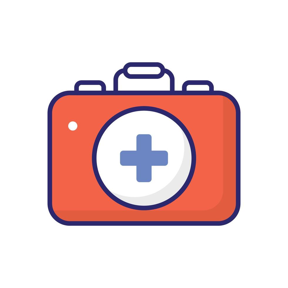 First Aid vector flat icon with background style illustraion. Camping and Outdoor symbol EPS 10 file