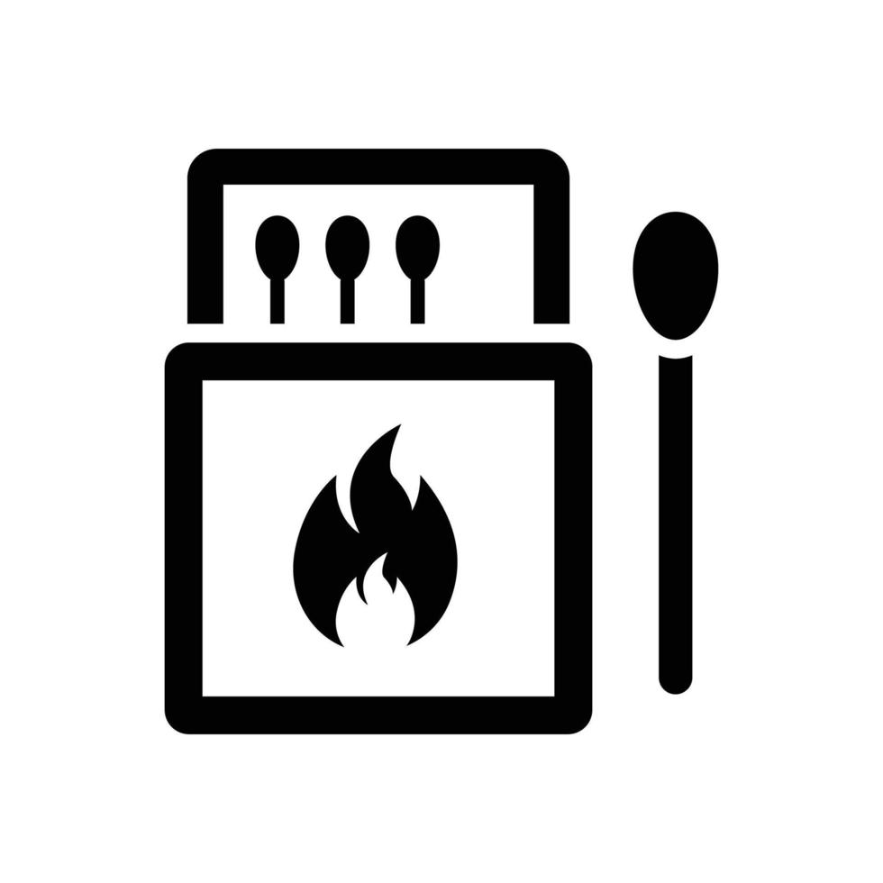 Matches vector  Solid icon with background style illustraion. Camping and Outdoor symbol EPS 10 file