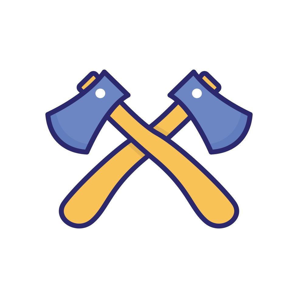 Axe vector flat icon with background style illustraion. Camping and Outdoor symbol EPS 10 file