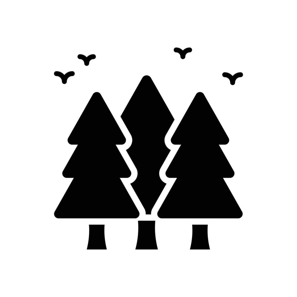 Forest vector  Solid icon with background style illustraion. Camping and Outdoor symbol EPS 10 file