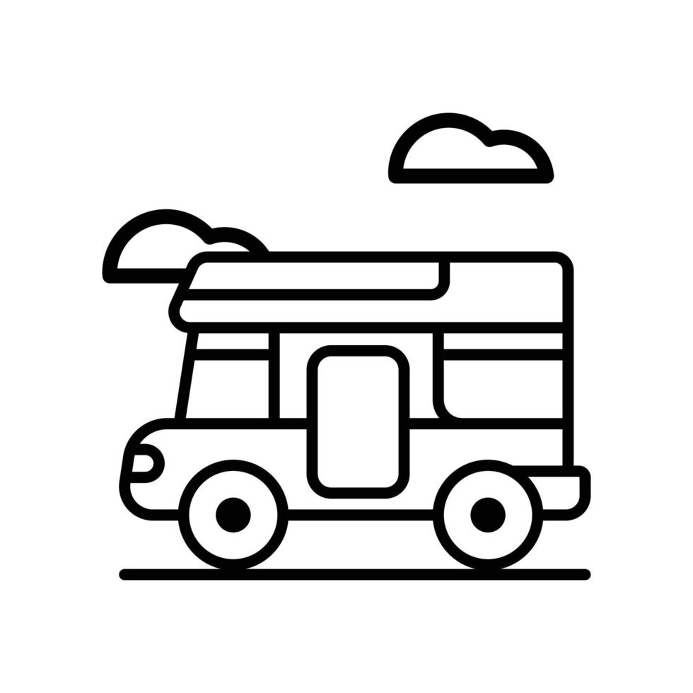Motorhome vector  outline  icon with background style illustraion. Camping and Outdoor symbol EPS 10 file