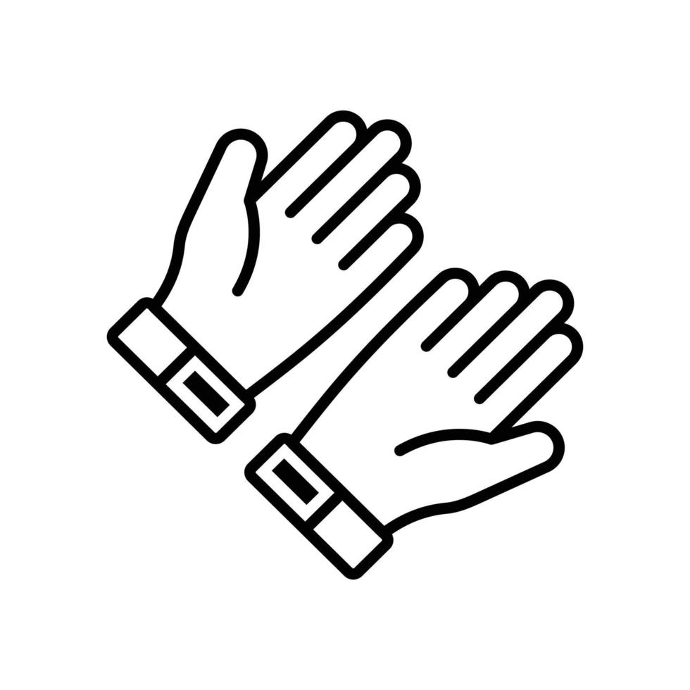 guantes icono de contorno vectorial con ilustración de estilo de fondo. camping y símbolo al aire libre archivo eps 10 vector