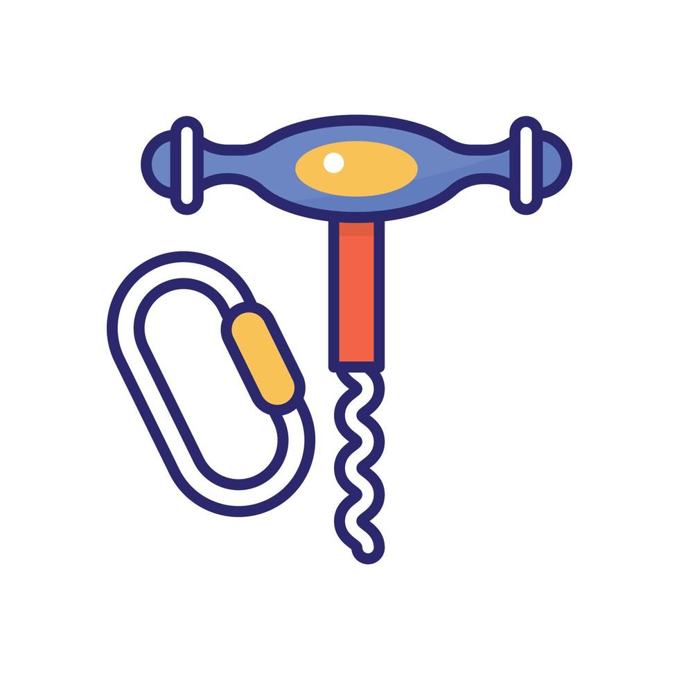 Corkscrew vector flat icon with background style illustraion. Camping and Outdoor symbol EPS 10 file