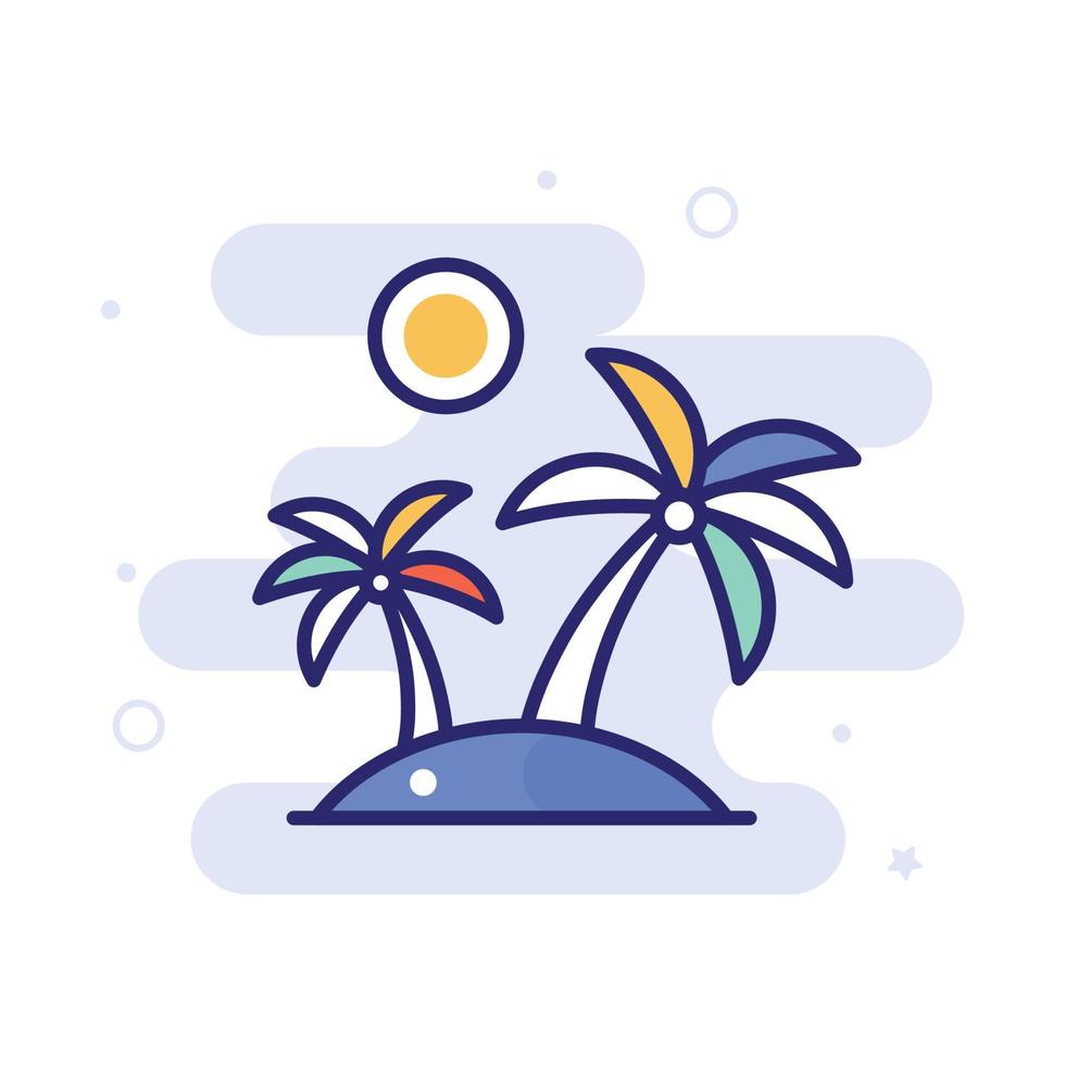 Beach vector filled outline icon with background style illustraion. Camping and Outdoor symbol EPS 10 file