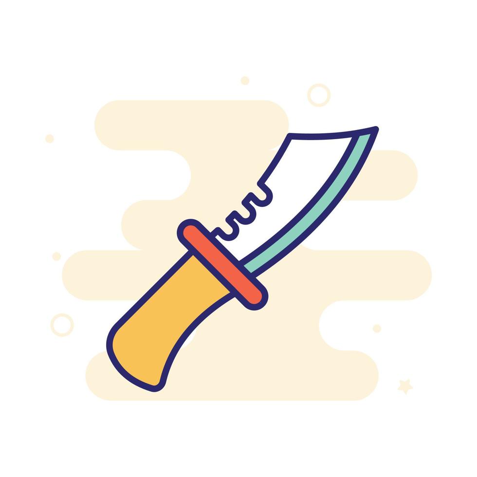 icono de contorno lleno de vector de cuchillo con ilustración de estilo de fondo. camping y símbolo al aire libre archivo eps 10