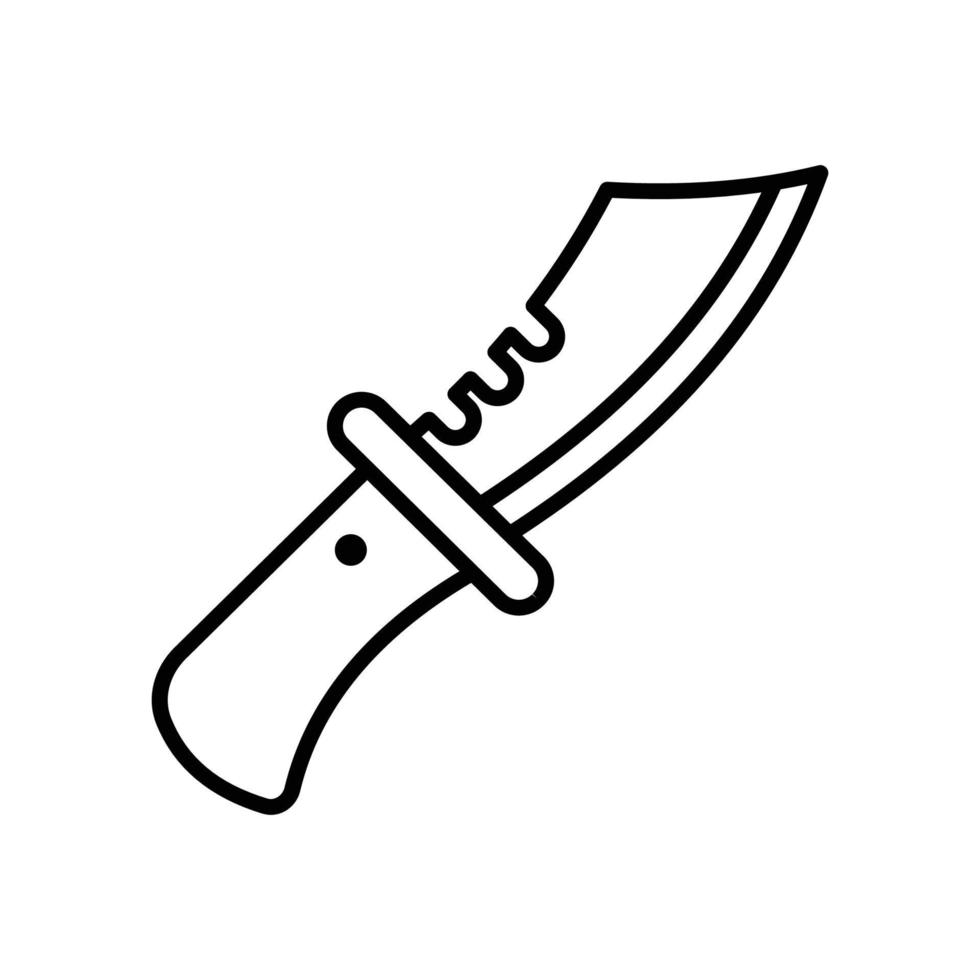 icono de contorno de vector de cuchillo con ilustración de estilo de fondo. camping y símbolo al aire libre archivo eps 10