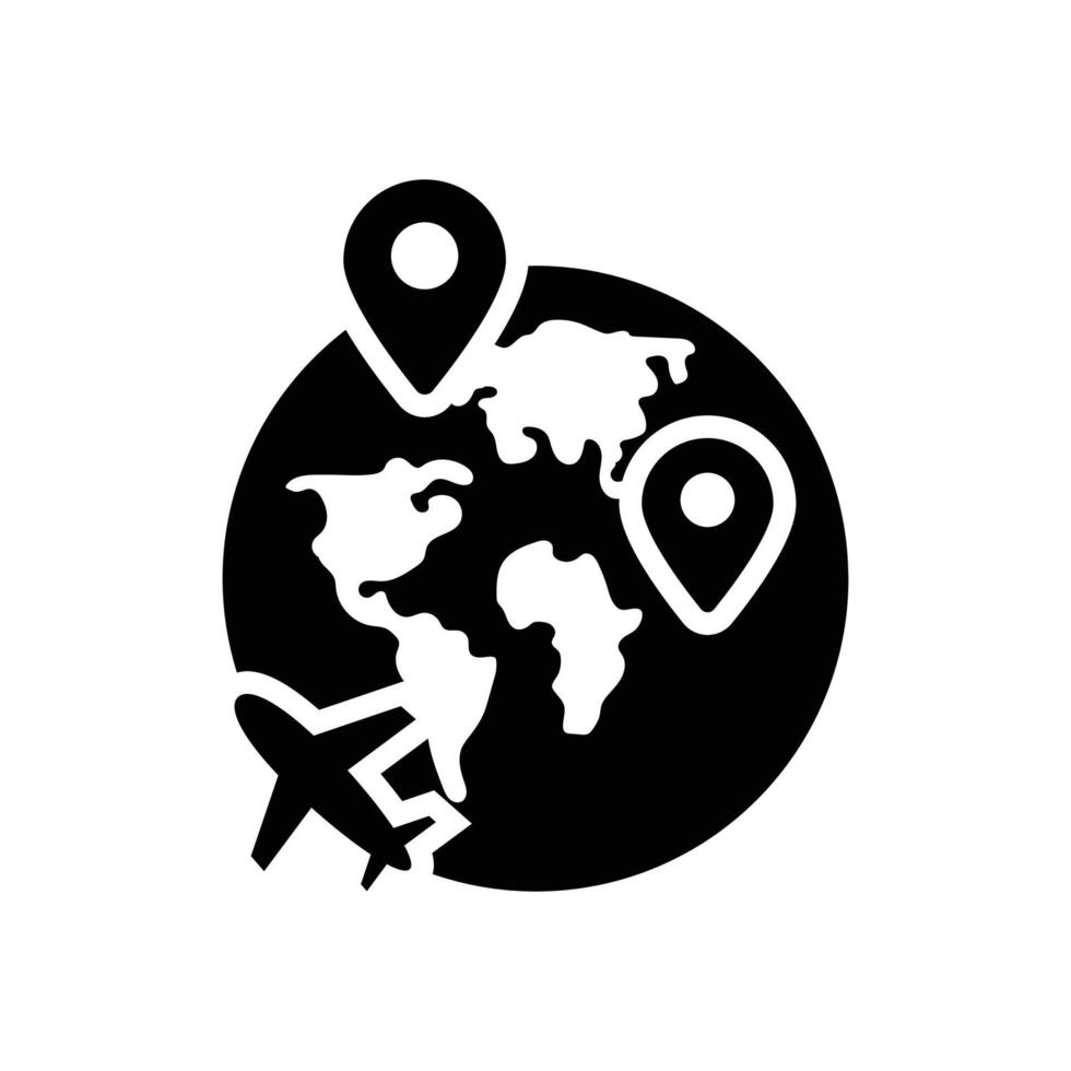 Air Route vector Solid  icon with background style illustraion. Camping and Outdoor symbol EPS 10 file