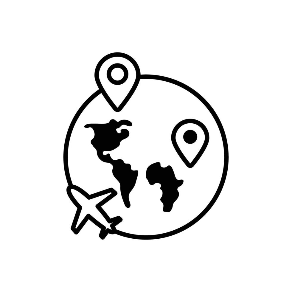 Air Route vector outline icon with background style illustraion. Camping and Outdoor symbol EPS 10 file