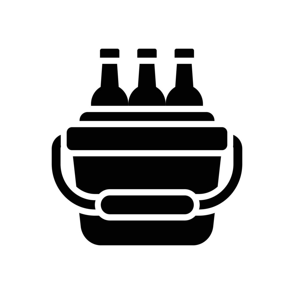 Cooler vector Solid icon with background style illustraion. Camping and Outdoor symbol EPS 10 file