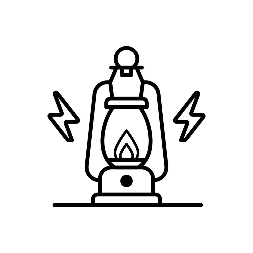 icono de contorno de vector de linterna con ilustración de estilo de fondo. camping y símbolo al aire libre archivo eps 10