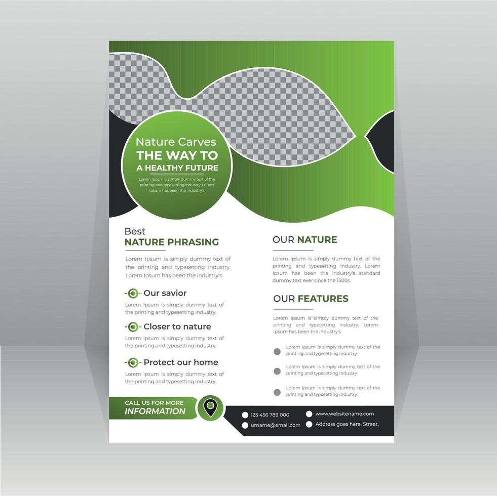 Save Green Nature Flyer Poster template vector