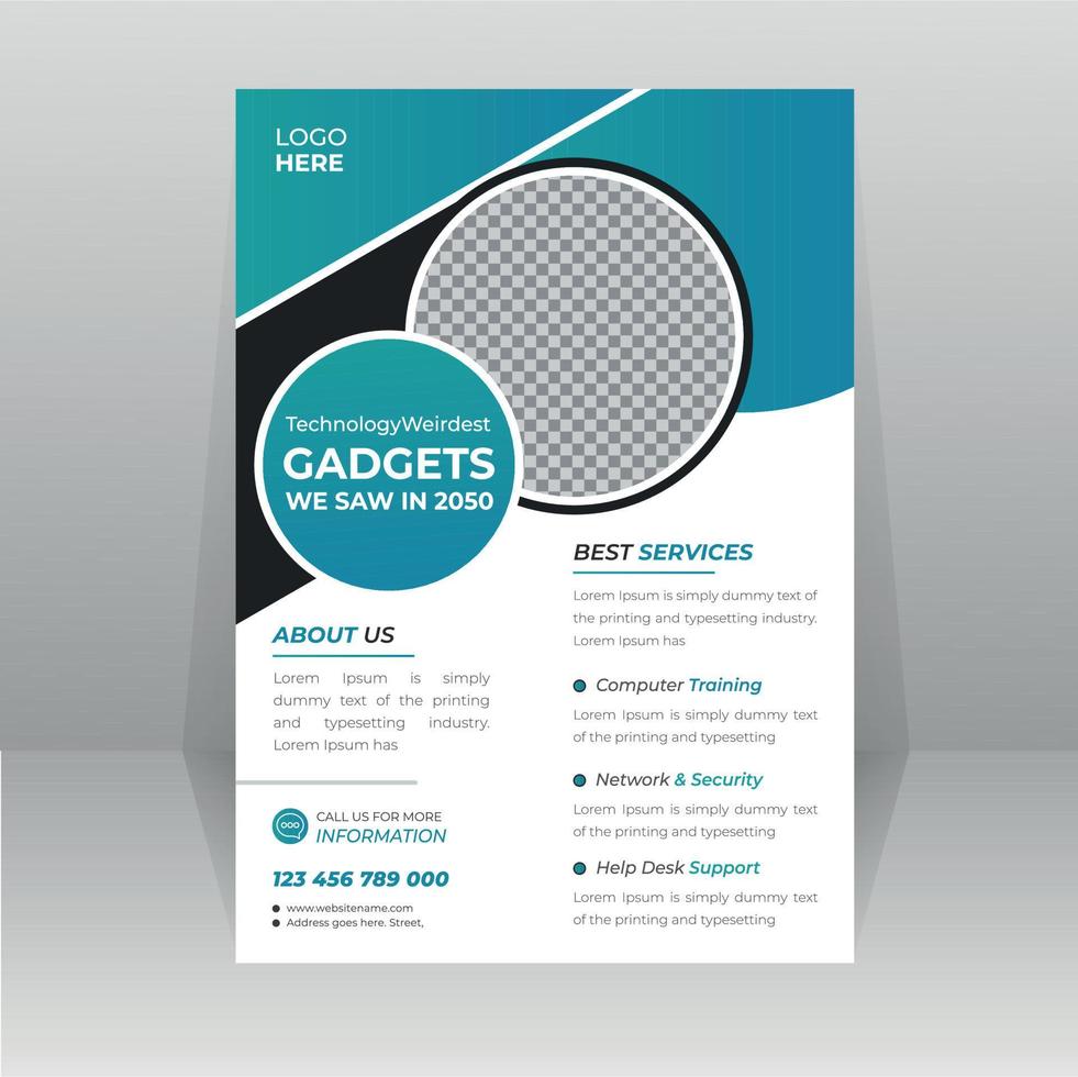 Technology Gadget Flyer template vector