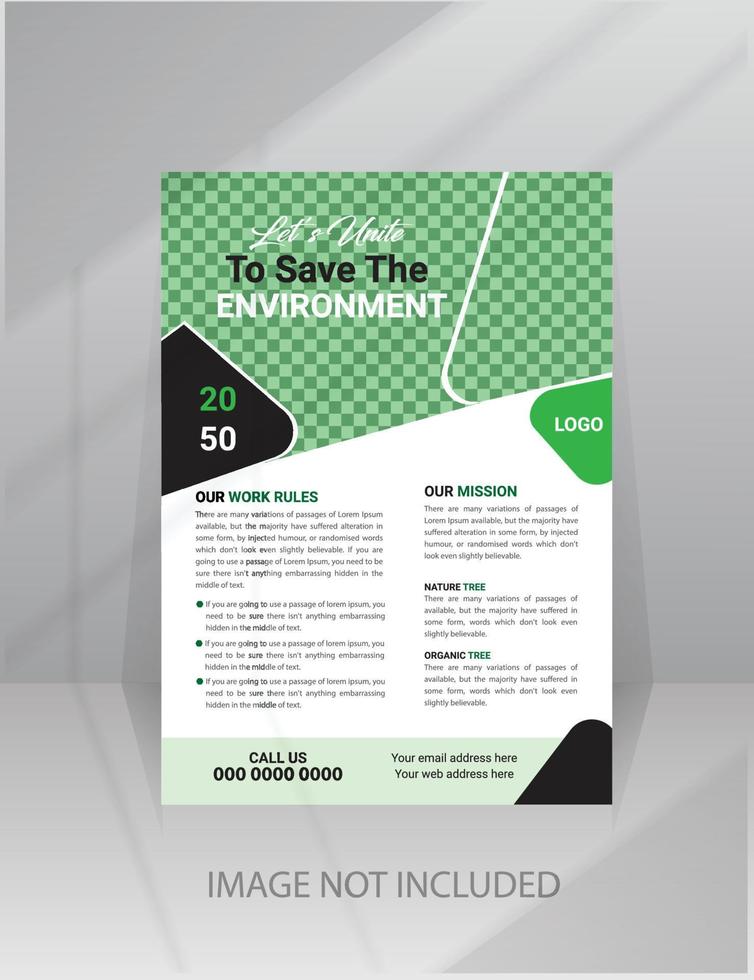 Save Green Nature Flyer Poster template vector