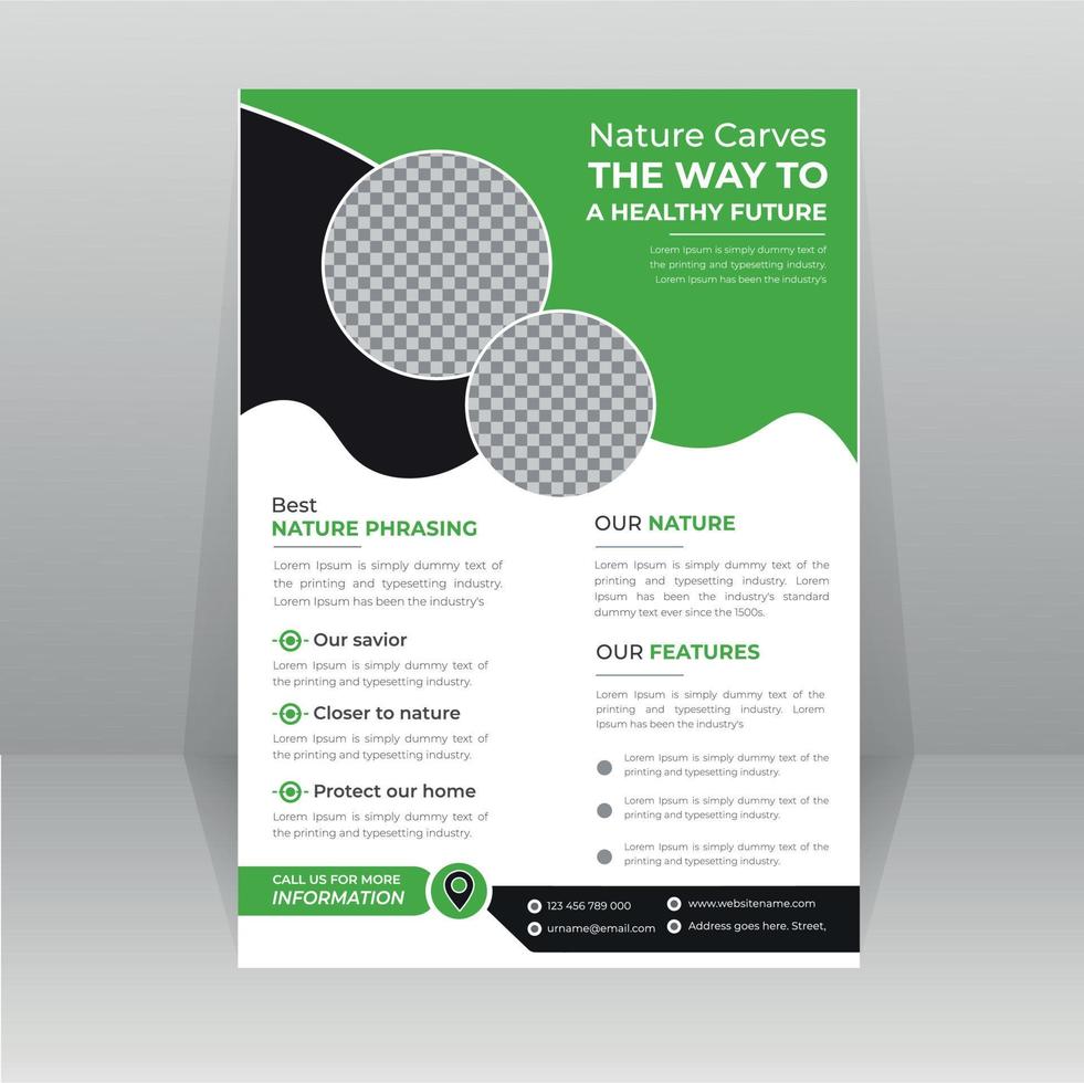 Save Green Nature Flyer Poster template vector