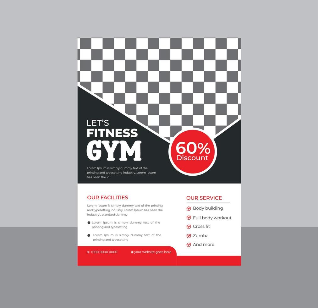 Modern gym and fitness agency template design vector