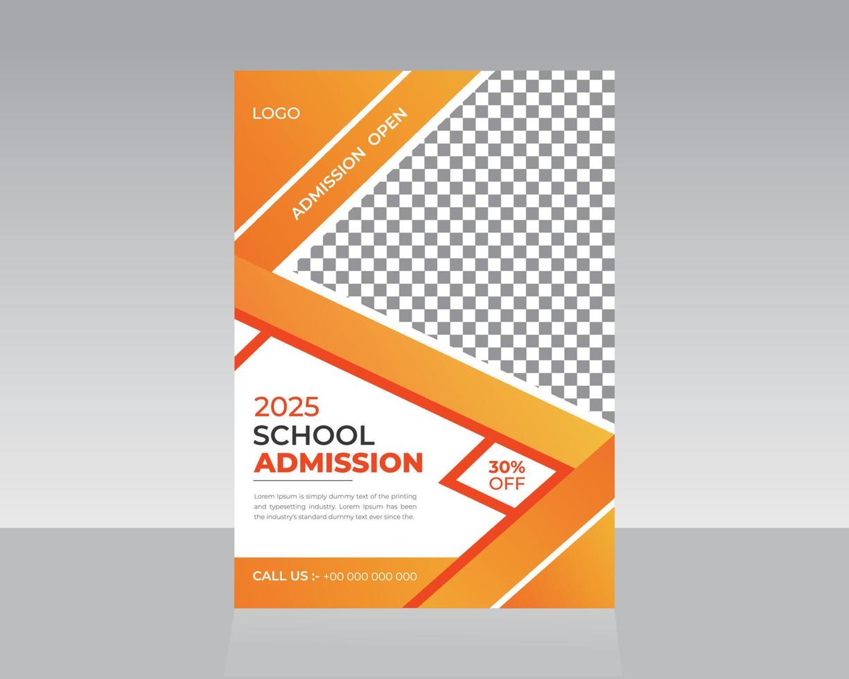 School admission Flyer template design vector