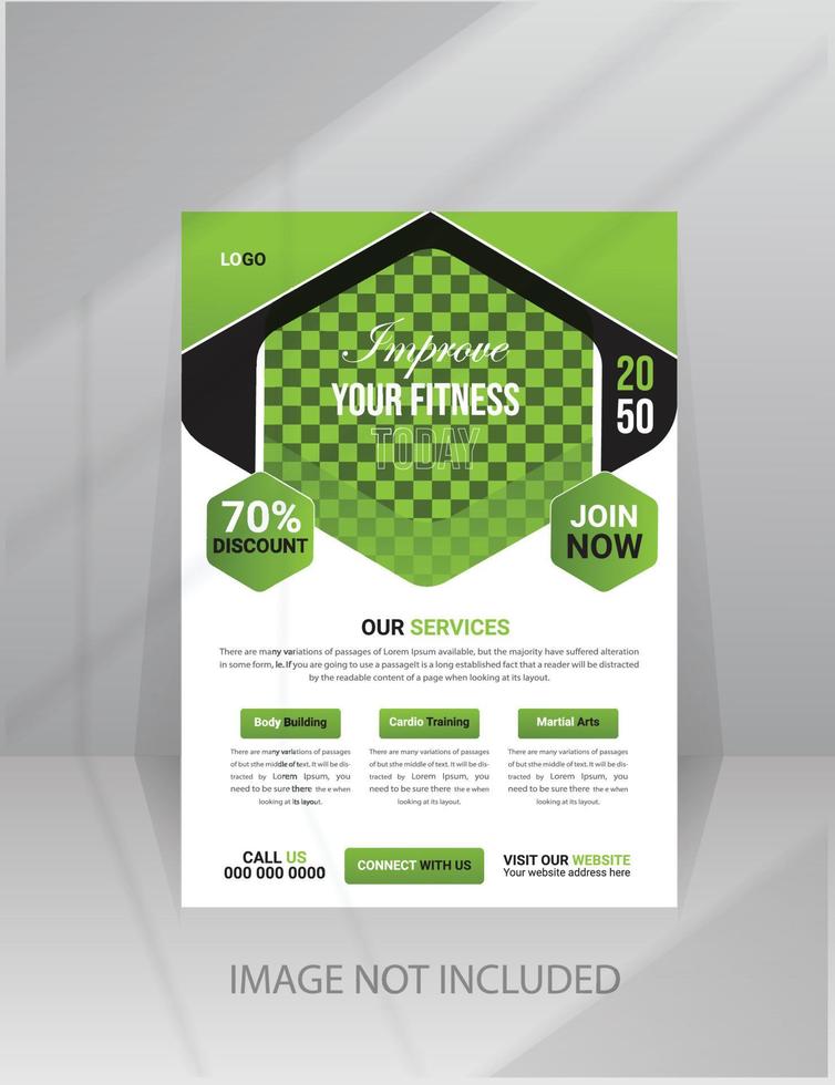 Fitness Gym Flyer template vector