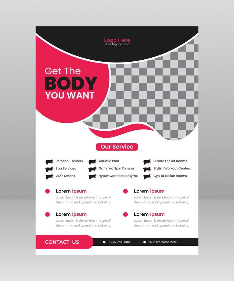 Modern Gym and Fitness agency Flyer template vector