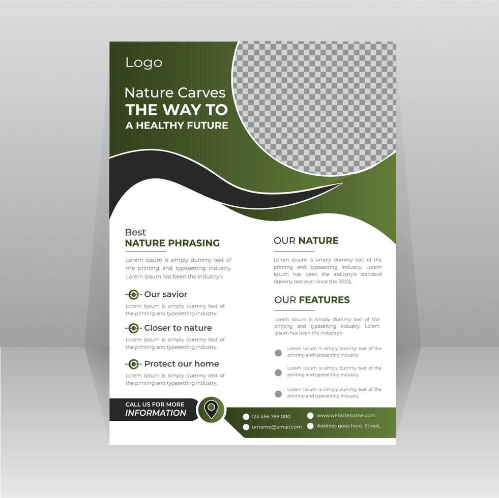 Save Green Nature Flyer Poster template vector