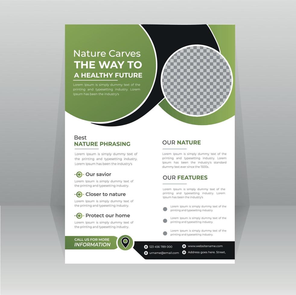 Save Green Nature Flyer Poster template vector