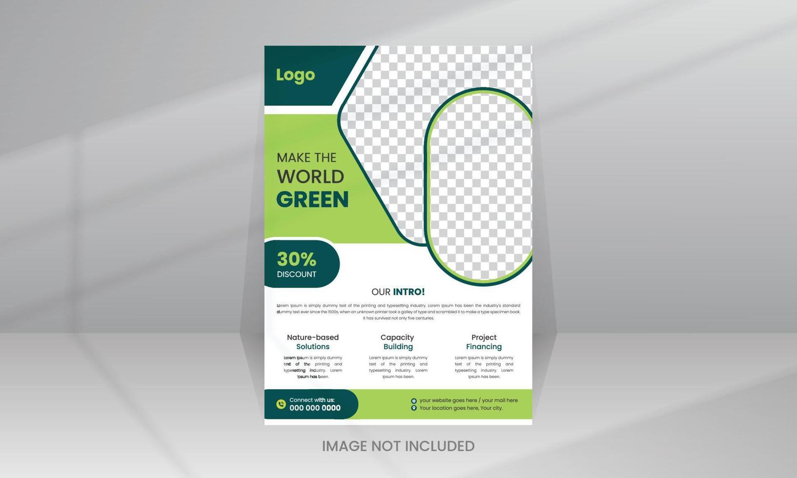 Save Green Nature Flyer Poster template vector