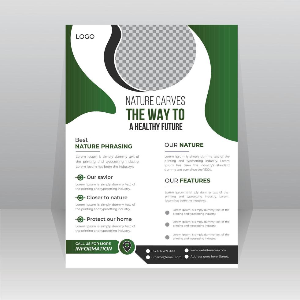 Save Green Nature Flyer Poster template vector