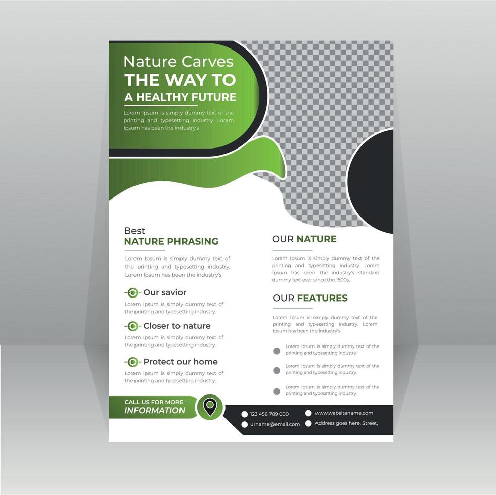 Save Green Nature Flyer Poster template vector