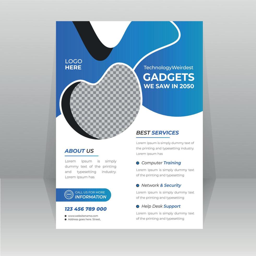 Technology Gadget Flyer template vector