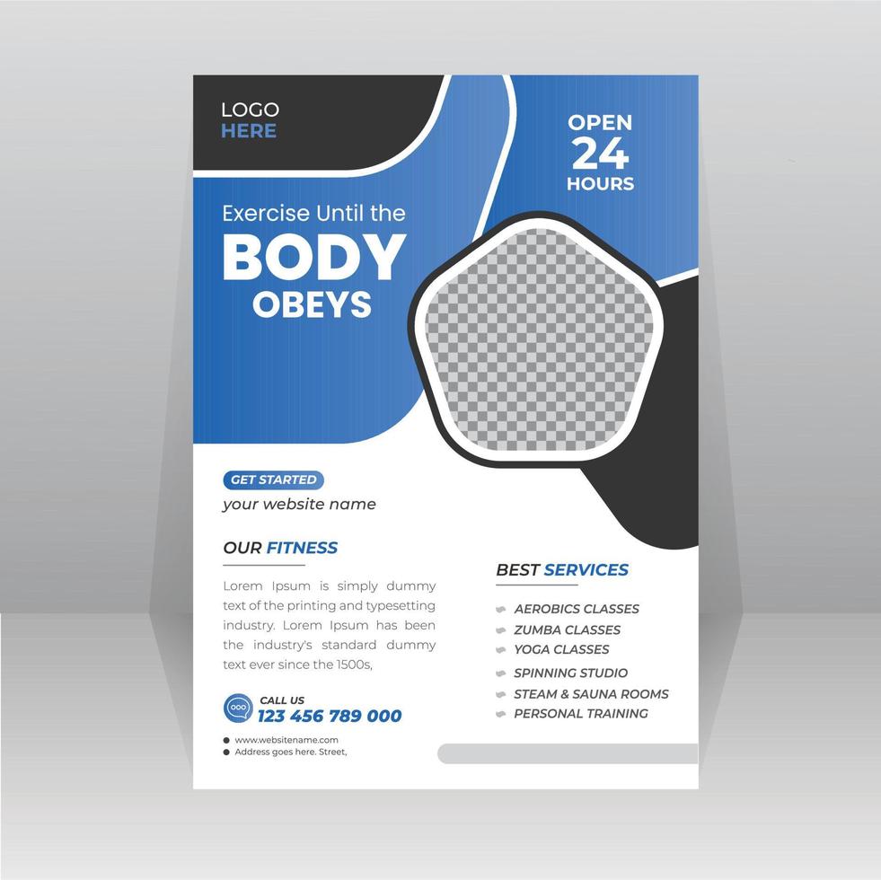 Gym Fitness Body Flyer and poster design template vector