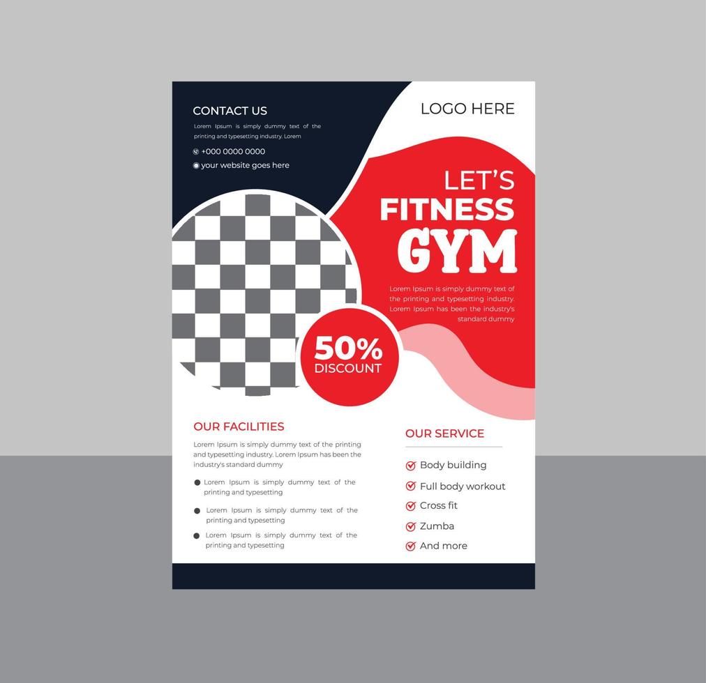 Modern gym and fitness agency template design vector