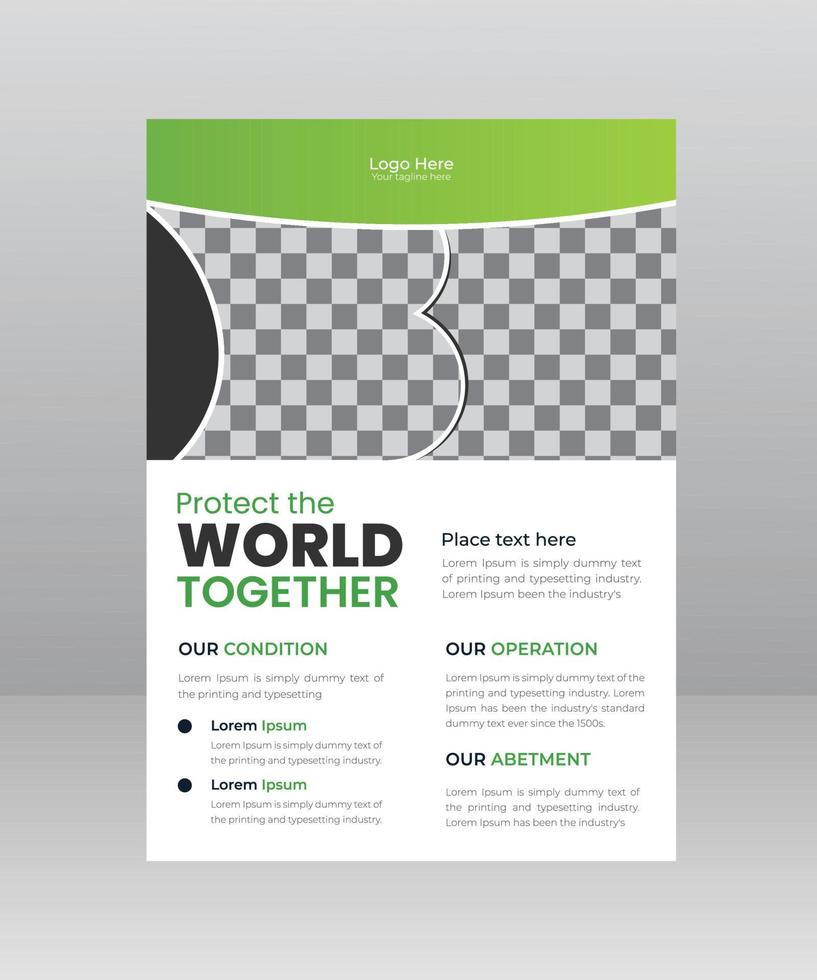 Save Green Nature Protect World Flyer Poster template vector
