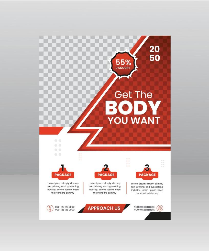 Modern Fitness Gym and Sports Flyer template vector