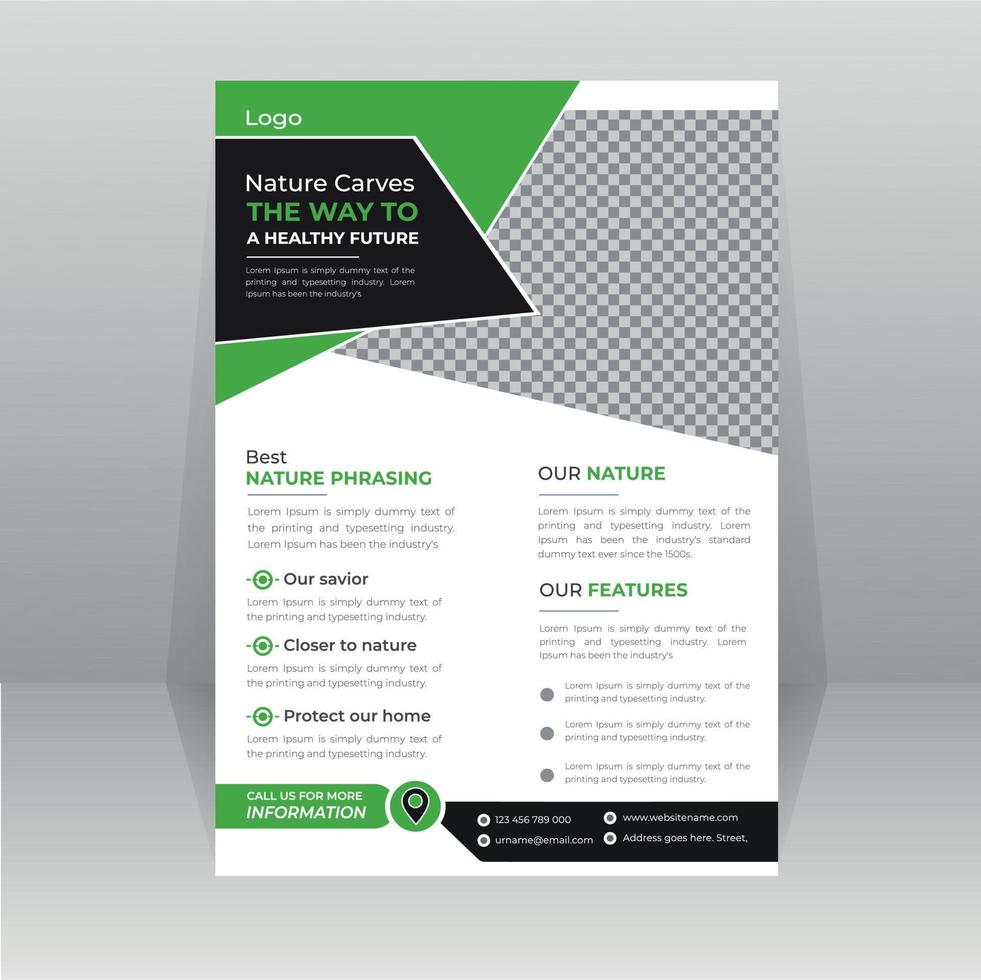 Save Green Nature Flyer Poster template vector