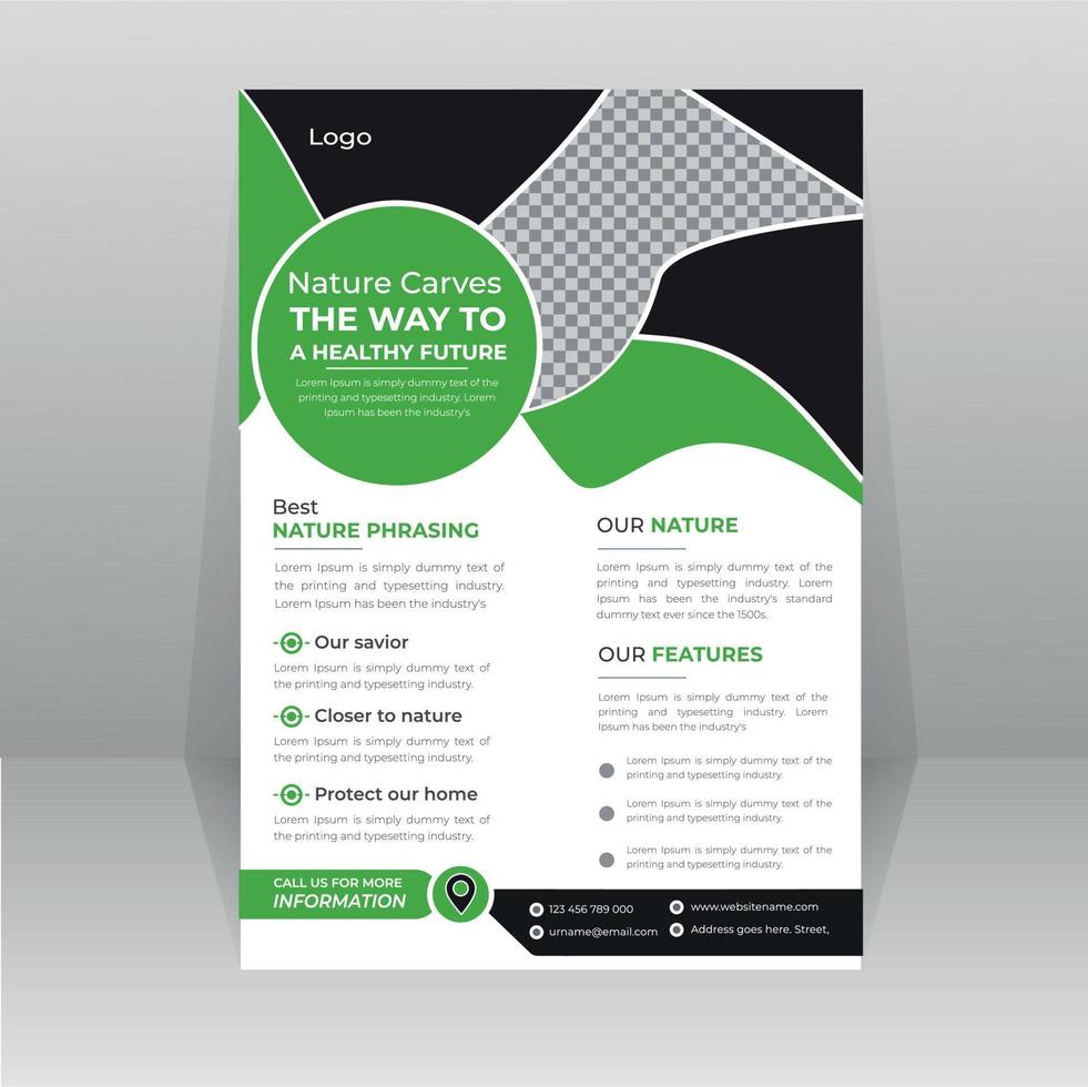 Save Green Nature Flyer Poster template vector